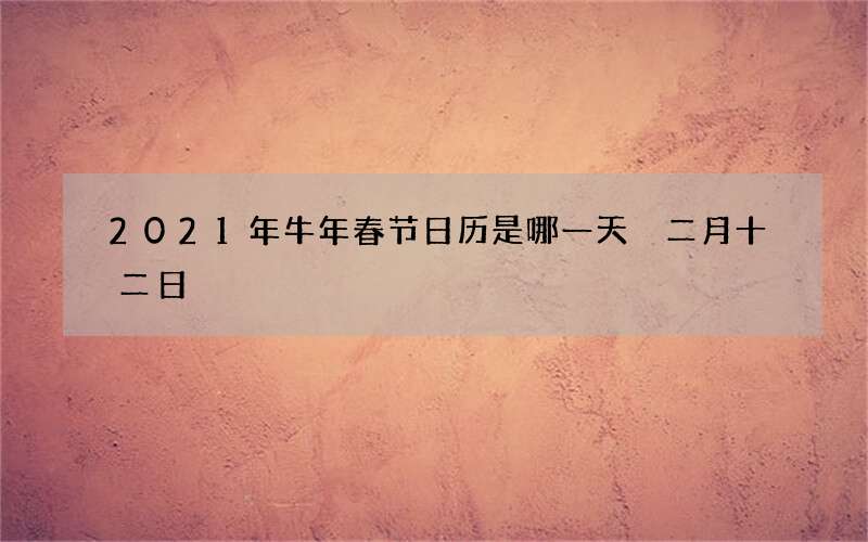 2021年牛年春节日历是哪一天 二月十二日